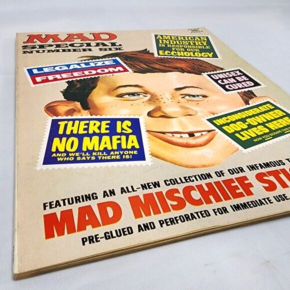 Mad Magazine Special Number 6‎ 1971 Mad Mischief Stickers Clean Legalize Freedom - Picture 2 of 5